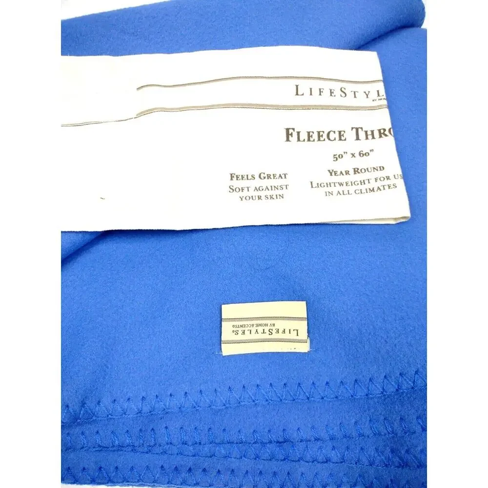 Home Accents Soft Fleece Throw Blanket by Belk 50x60 Blue